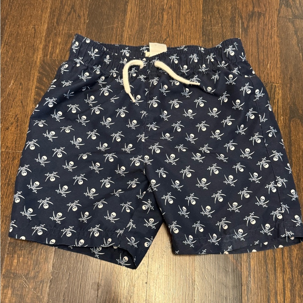 Appaman - boys Navy Blue pirate Patterned Swim Shorts- 5t